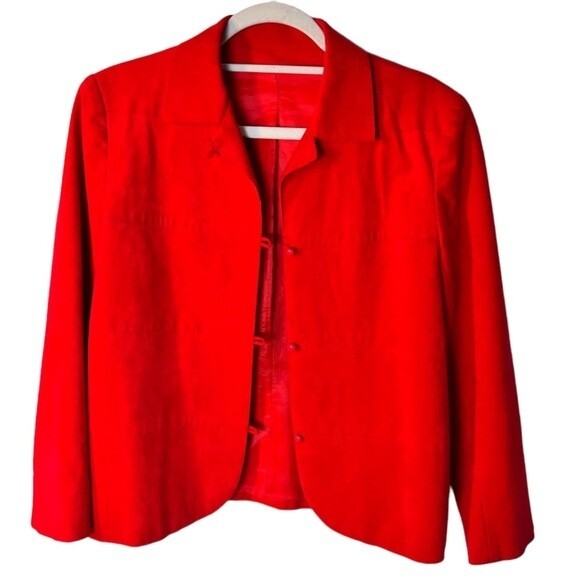 Ultrasuede Skirt Set Red Hong Kong Size 8 - Picture 3 of 14